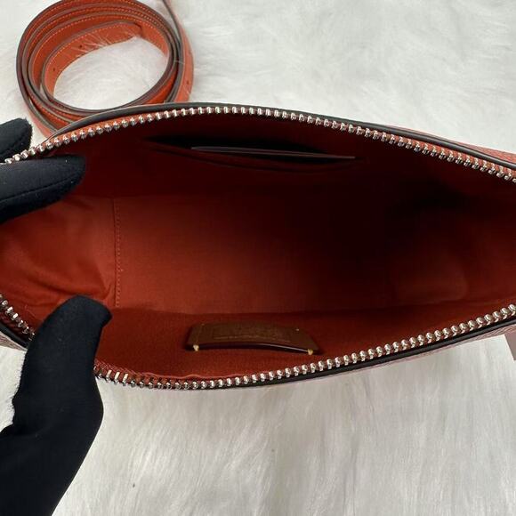 Coach Kailey Shoulder/Crossbody Bag In Leather/Silver/Deep Orange CY707 NWT - Picture 7 of 8